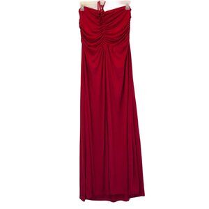 Women Red Halter Maxi Dress Size L